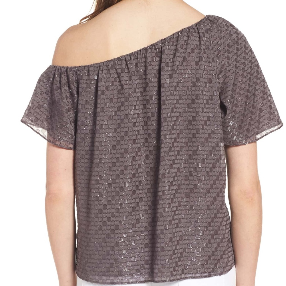 Cooper & Ella Linnea One-Shoulder Brown Top.